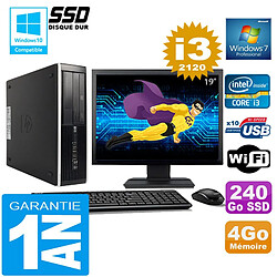 PC HP Compaq 8300 SFF Core I3-2120 Ram 4Go Disque 240 Go SSD Wifi W7 Ecran 19" · Occasion 