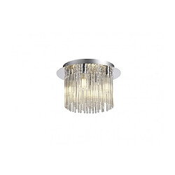 Luminaire Center Plafonnier en cristal Amon 4 Ampoules Chrome poli 6 Cm