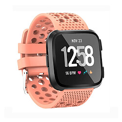 Wewoo Bracelet pour montre connectée Smartwatch Ventilation cercle trou Fitbit Versa Orange 