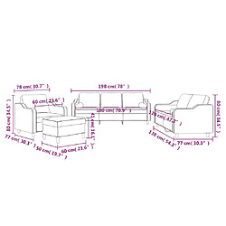 vidaXL Ensemble de canapés 4 pcs coussins gris foncé tissu pas cher