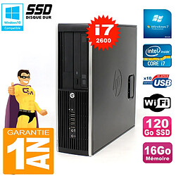 PC HP Compaq 8300 SFF Core I7-2600 RAM 16Go Disque 120Go SSD Graveur DVD Wifi W7 · Occasion 