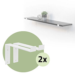 Lot de 4 Supports d'Étagère ML-Design 25x4x14,5 cm, en Métal, Blanc, Style Industriel