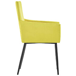 Avis vidaXL Chaises à manger avec accoudoirs lot de 2 jaune tissu