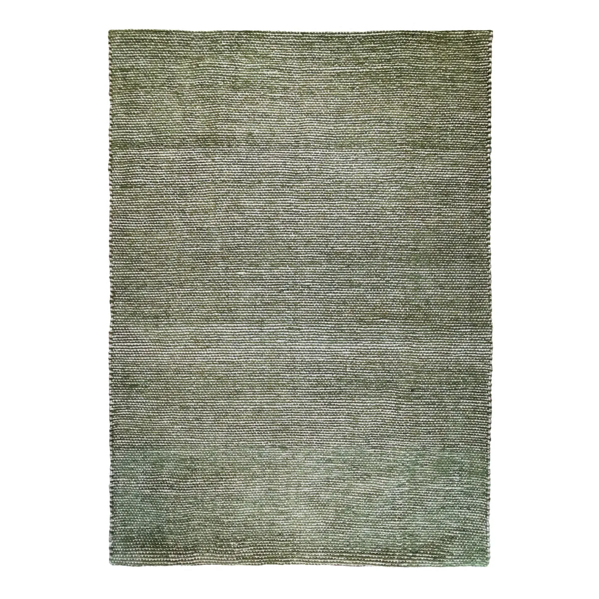 Thedecofactory ROSTYLE - Tapis artisanal en jute et coton chenille vert rouillé 120x170