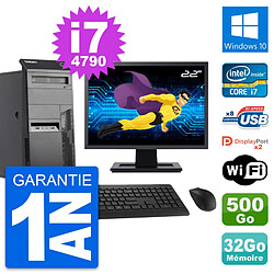 PC Tour Lenovo M83 Ecran 22" Intel i7-4790 RAM 32Go Disque 500Go Windows 10 Wifi · Occasion 