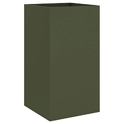 Maison Chic Jardinière,Bac à fleurs - pot de fleur vert olive 42x38x75 cm acier laminé à froid -GKD94561