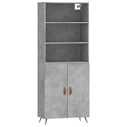 Maison Chic Buffet,Meuble de Rangement,commode pour salon,Cuisine Gris béton 69,5x34x180 cm Bois d'ingénierie -MN79228