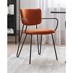 Beliani Chaise de salle à manger ELKO Set de 2 Tissu Orange