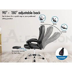 ALFORDSON Fauteuil Bureau Massage Siège D'ordinateur Dxécutif Chauffant Grise pas cher