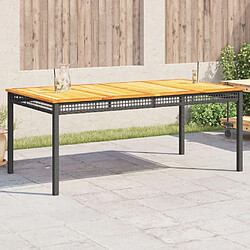 Maison Chic Table de jardin | Table d'extérieur noir 180x90x75 cm résine tressée et bois acacia -GKD65632