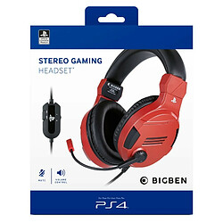 Casque Gaming filaire BigBen Officiel V3 Rouge pour PS4