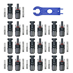 Acheter Justgreenbox Connecteurs de câble de panneau solaire mâle/femelle avec outil d'assemblage de clé pour système PV, 20 Pairs