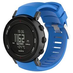 Wewoo Bracelet pour montre connectée Dragonne de remplacement en silicone SUUNTO Core ALU Noir Bleu