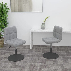 vidaXL Chaises pivotantes à manger lot de 2 gris clair velours