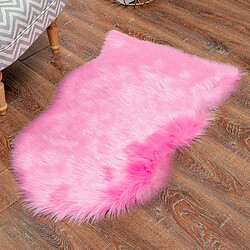 LUUCOZK Tapis moelleux en fausse fourrure, tapis à poils longs pour chambre à coucher, salon, rose-65x110cm 1p 