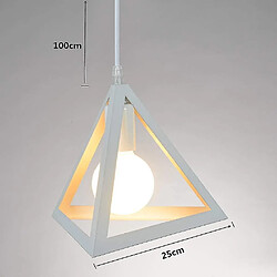 Avis Universal Lampe style minimaliste triangle pendentif rétro plafond lampe E27 base métal art déco abat-jour industrie