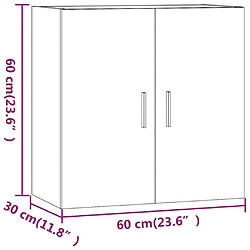 vidaXL Armoire murale Gris béton 60x30x60 cm Bois d'ingénierie pas cher