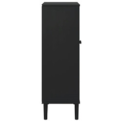 vidaXL Armoire à chaussures SENJA aspect rotin noir bois massif pas cher