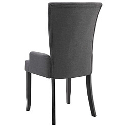 Acheter vidaXL Chaises à manger avec accoudoirs lot de 4 gris foncé tissu