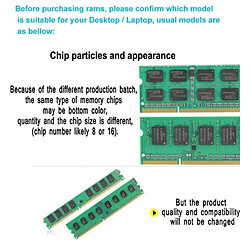 Acheter Wewoo Mémoire vive RAM DDR2 800 MHz 2 Go Module de à compatibilité totale pour PC bureau