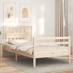 Avis Maison Chic Cadre/structure de lit et tête de lit pour adulte - Lit Moderne Chambre 100x200 cm bois massif -MN29041