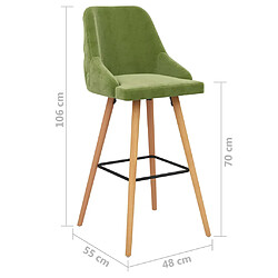 vidaXL Tabourets de bar lot de 2 vert clair velours pas cher