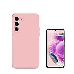 Hydrogel Cover Plein Cover Kit avant + cas de silicone liquide Phonecare pour Samsung Galaxy S24 Plus + 5G - rose 