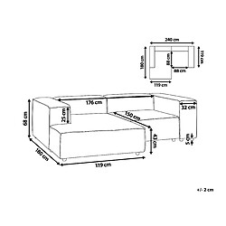 Avis Beliani Section 2 places angle côté droit de canapé modulable en tissu gris APRICA