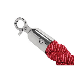 Materiel Chr Pro Cordon d'Accueil Torsadé Rouge Extrémités inox- 2,5 m - Bolero - Textile