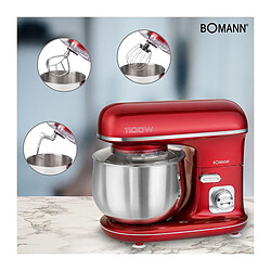 Avis Robot Pâtissier Boulangerie Cuisine Ménager Multifonction Bol Inox 5L, 1100, Rouge, Bomann, KM 6010 CB