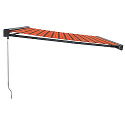 Avis vidaXL Auvent rétractable orange et marron 4,5x3 m tissu et aluminium