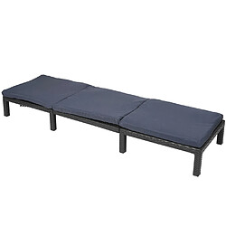 Avis Mendler Chaise longue HWC-A51, polyrotin, bain de soleil, transat de jardin ~ Basic anthracite, coussin gris