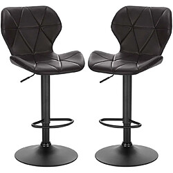 Helloshop26 Lot de 2 tabourets de bar synthétique anthracite 19_0000163 