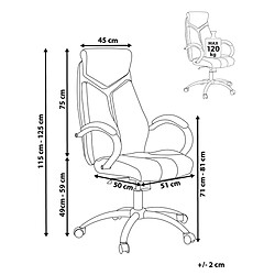 Avis Beliani Chaise de bureau Cuir PU Noir FORMULA