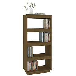 Avis vidaXL Bibliothèque/Séparateur de pièce Marron miel 60x35x135 cm Pin