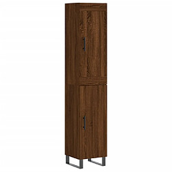 vidaXL Buffet haut Chêne marron 34,5x34x180 cm Bois d'ingénierie