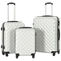 vidaXL Valise rigide 3 pcs Argenté brillant ABS