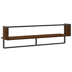 vidaXL Étagère murale avec barre chêne marron 100x25x30 cm pas cher