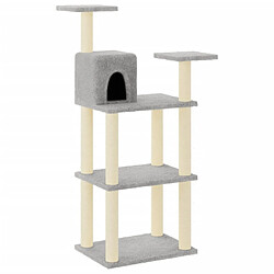 Arbre à chat avec griffoirs,niche pour chat en sisal Gris clair 119 cm -MN75952