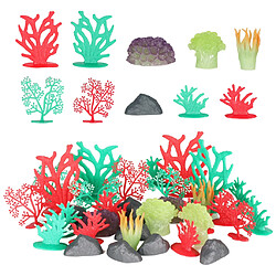 Pack de 32 Aquarium Fish Tank Simulation Plantes Corail Décoration Paquet, Facile à Assortir