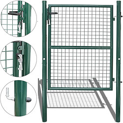 Bcelec HMGD-3 Barrière de jardin, Portillon de jardin 106*150cm vert, Porte de jardin, Portail de clôture