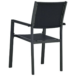 Maison Chic Lot de 4 Chaises de jardin,Fauteuil d'extérieur Noir Plastique Aspect de rotin -MN39289 pas cher