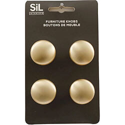 Sil Ensemble de 4 boutons de meuble en alu doré. Ensemble de 4 boutons de meuble en alu doré