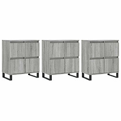 Maison Chic Ensemble de 3 Buffets,commode,console pour rangement Sonoma gris Bois d'ingénierie -MN43355