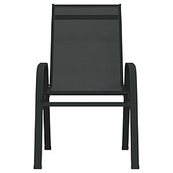 Avis Maison Chic Lot de 2 Chaises empilables de jardin - Fauteuil d'extérieur Noir Tissu textilène -MN74149