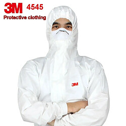 Vêtements de protection à capuche Combinaison 3M 4545, Taille 2XL élastique, Protection CE 5215891, Contre particules sèches, éclaboussures chimiques