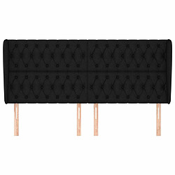 Avis Maison Chic Tête de lit scandinave avec oreilles,meuble de chambre Noir 203x23x118/128 cm Tissu -MN58699