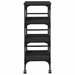 Maison Chic Desserte de cuisine | Chariot de cuisine | Meuble de rangement roulant noir 45x35x89,5 cm bois d'ingénierie -GKD55388 pas cher