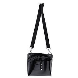 Ciseaux à cheveux en cuir artificiel sac porte-poche pour outil de coiffure pour animaux, noir ceinture de support de ciseaux