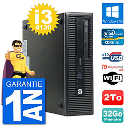 PC HP EliteDesk 800 G1 Core i3-4130 RAM 32Go Disque Dur 2To Windows 10 Wifi · Occasion 